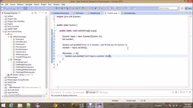Java 7 Beginners Tutorial Part 8 Finding Factors смотреть онлайн
