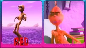 Зелёный человек танцует.