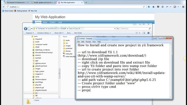 yii framework installation in wamp and Developing new project in yii framework смотреть онлайн
