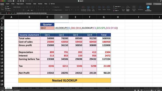 Nested XLOOKUP with SUM function in Excel смотреть онлайн