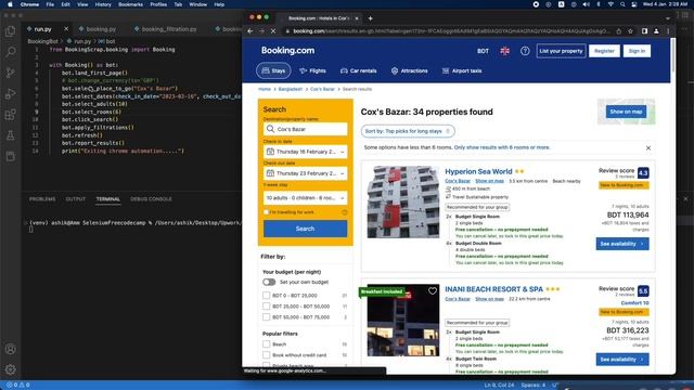Booking.com Automation using Python, Selenium - Data Scraper смотреть онлайн