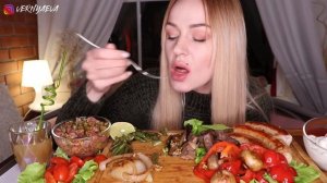 MUKBANG | Говядина, купаты, овощи | Beef, kupaty, vegetables не ASMR (увеличила губы- рассказываю)
