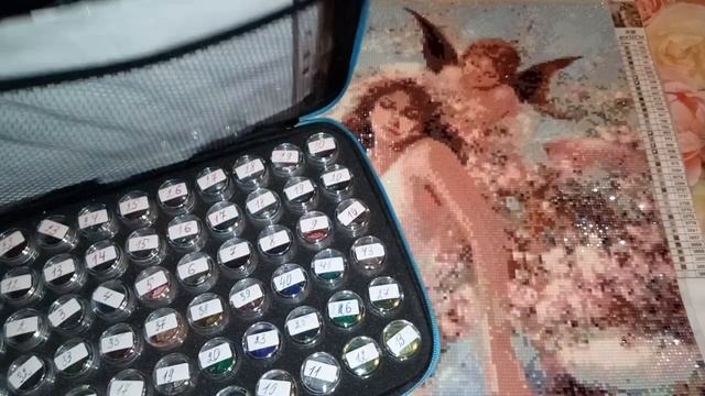 Алмазная вышивка. Готовые картины. Девушка с амурчиком и Грация востока. смотреть онлайн