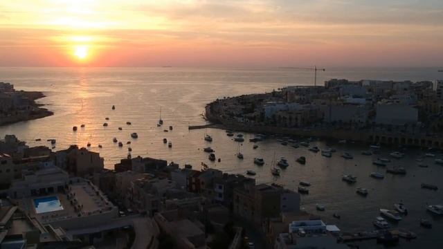Malta summer Marsaskala 2018 morning drone video смотреть онлайн