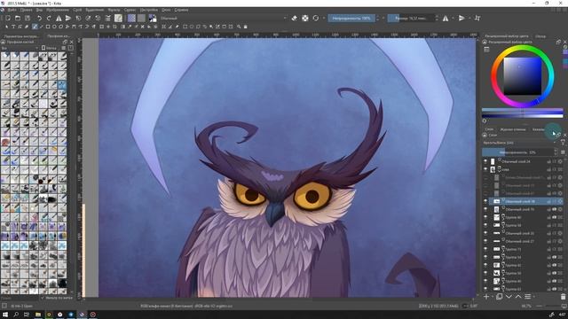 Рендер с градиентными заливками. Разбор туториала. Процесс рисования