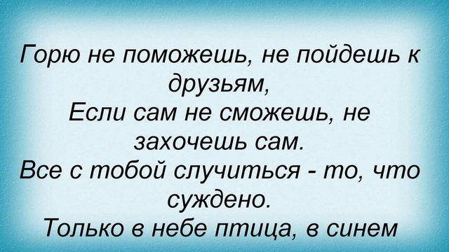 Слова песни Гарик Сукачев - Птица смотреть онлайн
