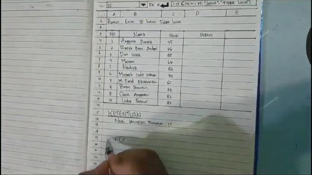 pelajaran informatika : salah satu contoh rumus if dimicrosoft excel смотреть онлайн