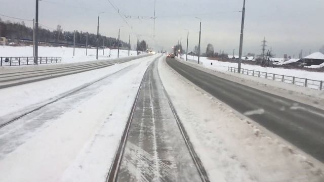 Линия трамвая «Екатеринбург - Верхняя Пышма» (21.12.2021) смотреть онлайн