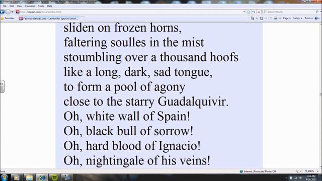 Lament for Ignacio Sanchez Mejias by Federico Garcia Lorca смотреть онлайн