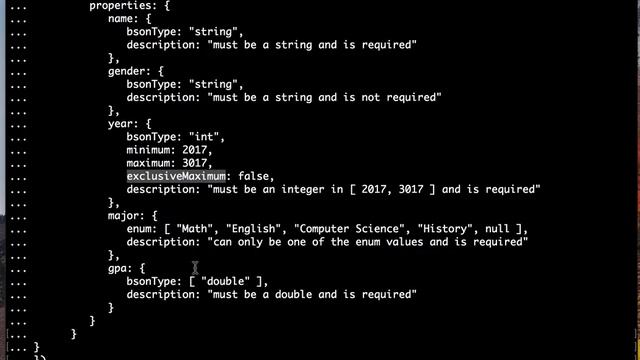 MongoDB Jsonschema Validator смотреть онлайн