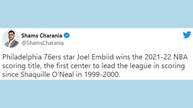 NBA Players React to Joel Embiid Winning NBA 2022 Scoring Title - Embiid is 1st Since Shaq to win i смотреть онлайн
