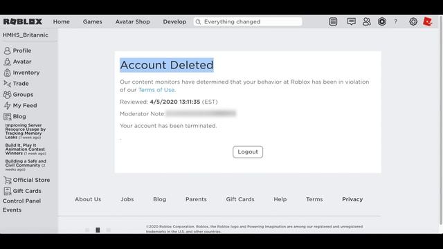 THE BAN SCREEN CHANGED!!! | ROBLOX смотреть онлайн