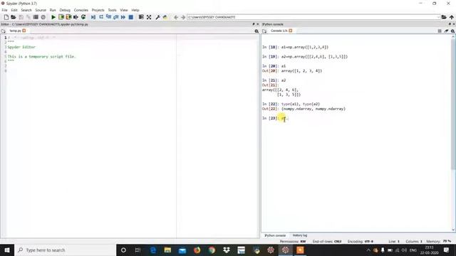 Chapter 1: working with NumPy- using type ( ), shape, itemsize and dtype смотреть онлайн