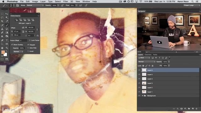 How to Repair an Old Torn Photo in Photoshop смотреть онлайн