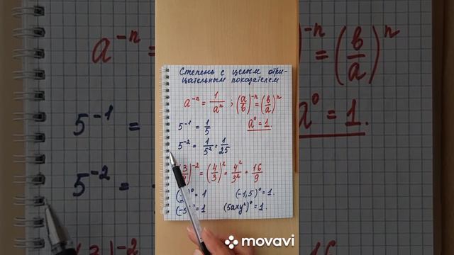 Разбираемся в степени с целым отрицательным показателем. смотреть онлайн