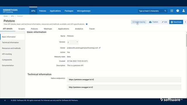 Trace API Support | API Gateway | Software AG смотреть онлайн