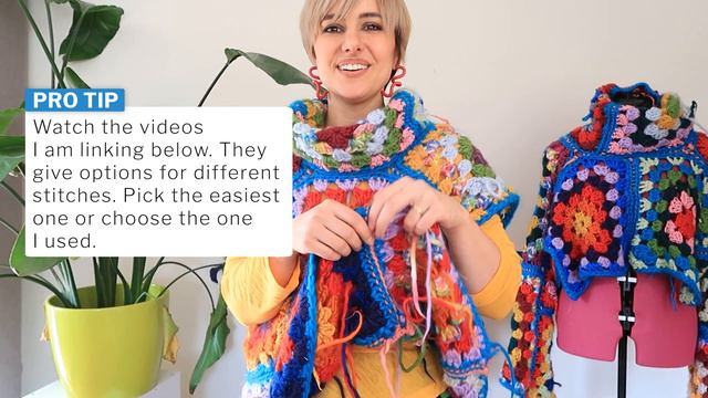 Crochet Granny Square Sweater Tutorial | Beginner Friendly CHUNKY Colorful Sweater