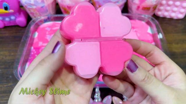 PINK Slime!!! Mixing Random Into GLOSSY Slime!!! Satisfying  Slime Video!!! #190