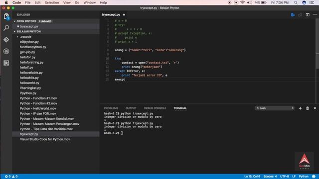 Belajar Pemrograman Python Part 7 - Statement Try Except смотреть онлайн