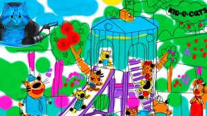 РИСУЕМ КАК ТРИ КОТА КАТАЮТСЯ НА ГОРКЕ С КОТЁНОКОМ АЛЬБО 🐱 ДЕТСКАЯ РАЗВИВАЮЩАЯ ИГРА #04