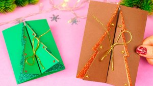 Diy Новогодняя открытка своими руками Как сделать открытку на Новый год 2022 (поделки самоделки)