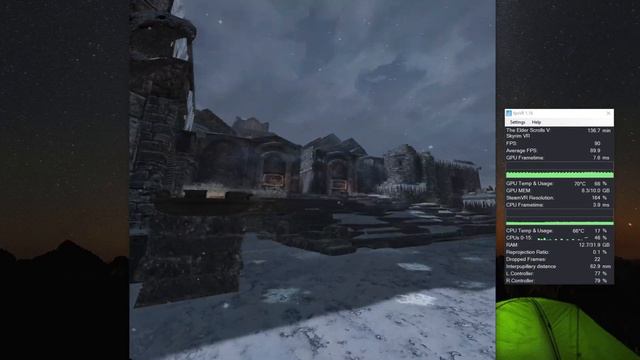 RTX 3080 Skyrim VR ENB Benchmark 164% SS Vive Pro 90 fps смотреть онлайн