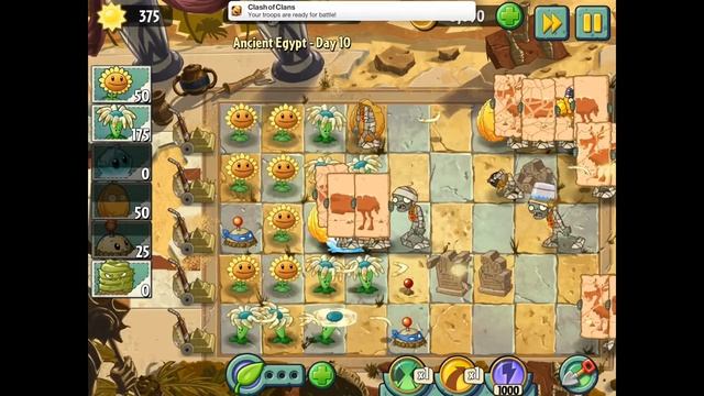 Plants vs Zombies 2: Ancient Egypt gameplay on iPad смотреть онлайн
