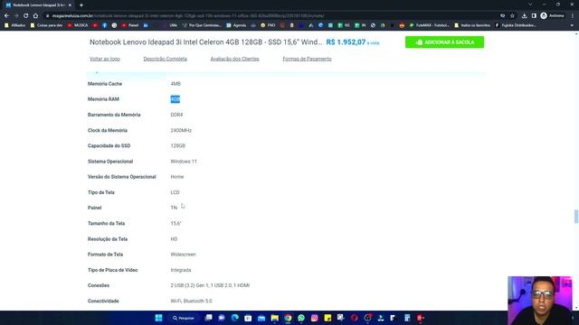 Notebook Lenovo Ideapad 3i Intel Celeron 4GB 128GB(VALE A PÊNA?) смотреть онлайн
