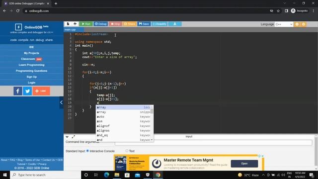 Bubble Sort with code || C++ onlinegdb #functionLyf #MCA #BSCIT #Bubblesort смотреть онлайн