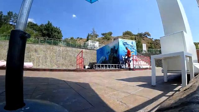 Граффити оформление дайвинга в отеле Мрия/Роспись стен в Крыму. смотреть онлайн