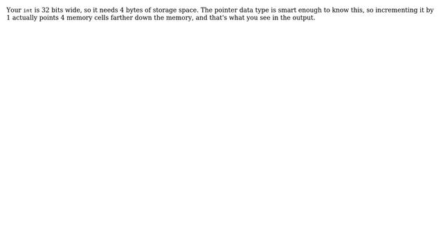 Why is the next element of an int array stored 4 bytes after the previous one? смотреть онлайн