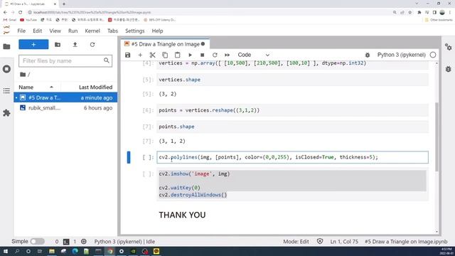 Draw a Triangle on Image using OpenCV in Python смотреть онлайн
