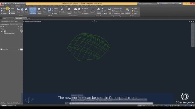 AutoCAD, video 2. Organic forms. 3D scan processing. смотреть онлайн