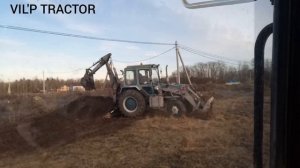 Экскаватор МТЗ 82 погрузка и планировка земли