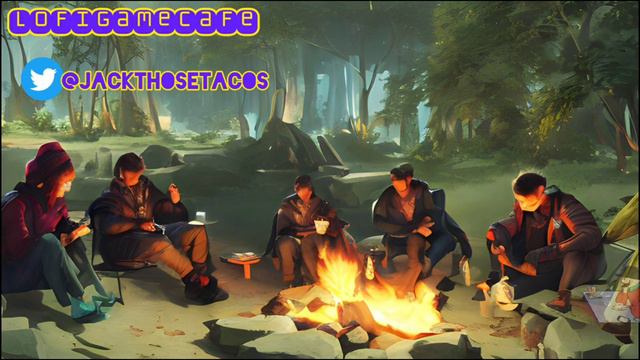 Lofi Fantasy Campfire & Friends | Lofi Game Cafe | Featuring AI Art смотреть онлайн