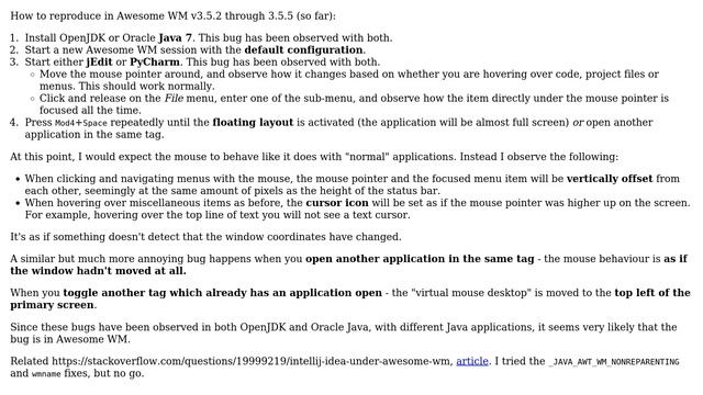 Unix & Linux: How to fix Java applications mouse pointer offset in Awesome WM? смотреть онлайн