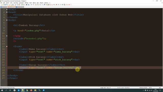Tutorial CRUD PHP MySQLi #3 - Melakukan Insert Data ke Database смотреть онлайн