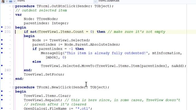 Delphi TreeView Programming : Indenting and Outdenting Nodes смотреть онлайн