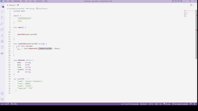 Marshal and Unmarshal JSON in GO | Working with JSON in Golang Part-1 смотреть онлайн