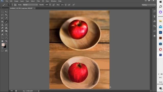 Рисуем в программе Adobe Photoshop | Техника "от пятна" с опорой на рефренс смотреть онлайн