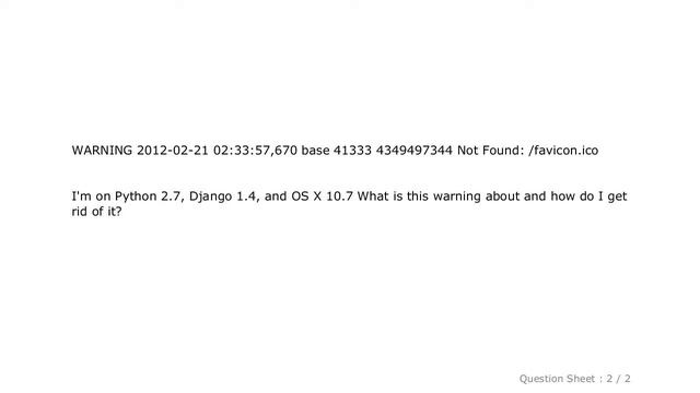 Django : WARNING Not Found: /favicon.ico