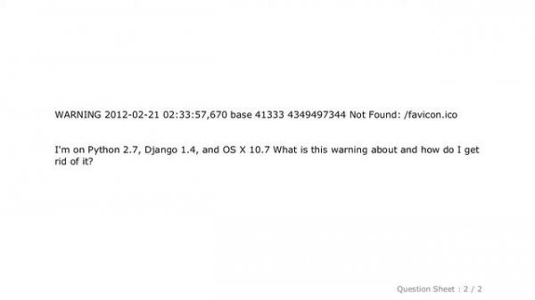 Django : WARNING Not Found: /favicon.ico