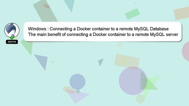Windows : Connecting a Docker container to a remote MySQL Database смотреть онлайн