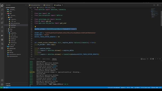 FastAPI аутентификация OAuth2 смотреть онлайн