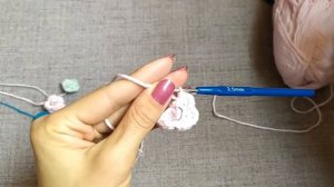 Мини розочка крючком за 5 минут - Mini rose crochet tutorial