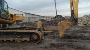 Замена поворотного круга экскаватора JCB, часть2