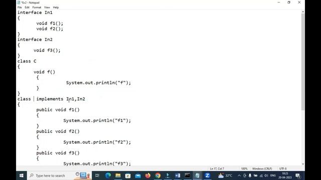 How to implement Multiple Inheritance in Java using Interface | Abstract Class | Function Overridin смотреть онлайн