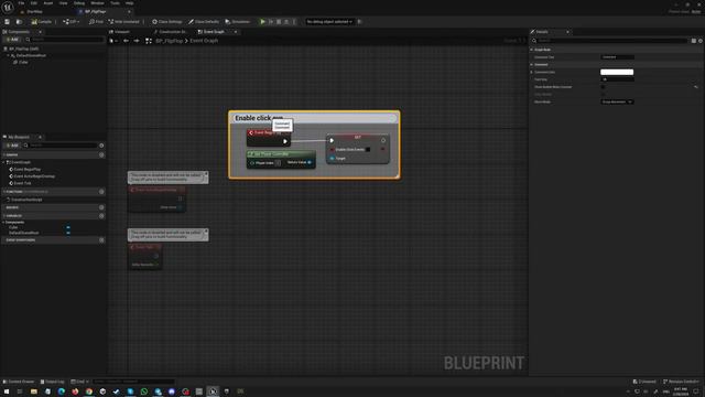 Unreal Engine 5: Enable Click Event (Blueprint)