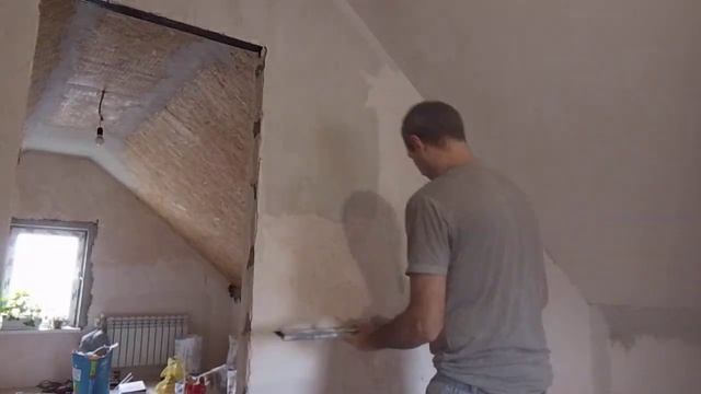 Шпаклевка правилом первый слой. Быстрое и ровное нанесение. смотреть онлайн