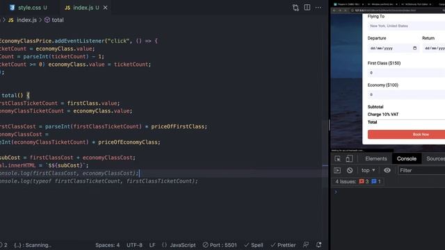 Make a functional booking form using Javascript DOM Manipulation - Bangla смотреть онлайн